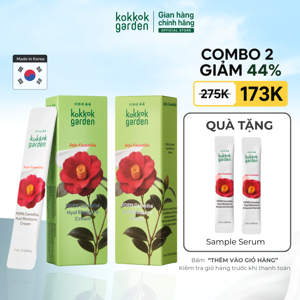 kokkok garden| Combo Kem dưỡng ẩm Cấp ẩm và Phục hồi làn da. Dạng gói 2mlx6 Hộp 6 gói