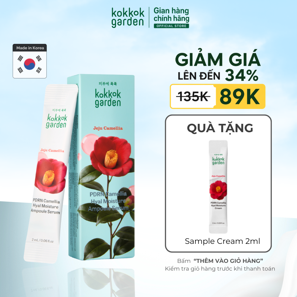 kokkok garden| Serum dưỡng ẩm, cấp ẩm và phục hồi cho làn da. Dạng gói 2mlx6 gói tiện lợi