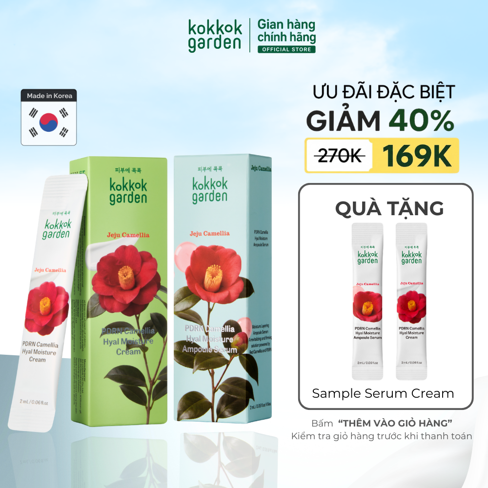 kokkok garden| Combo Serum kem dưỡng ẩm Cấp ẩm, phục hồi làn da. Dạng gói 2mlx6 Hộp 6 gói