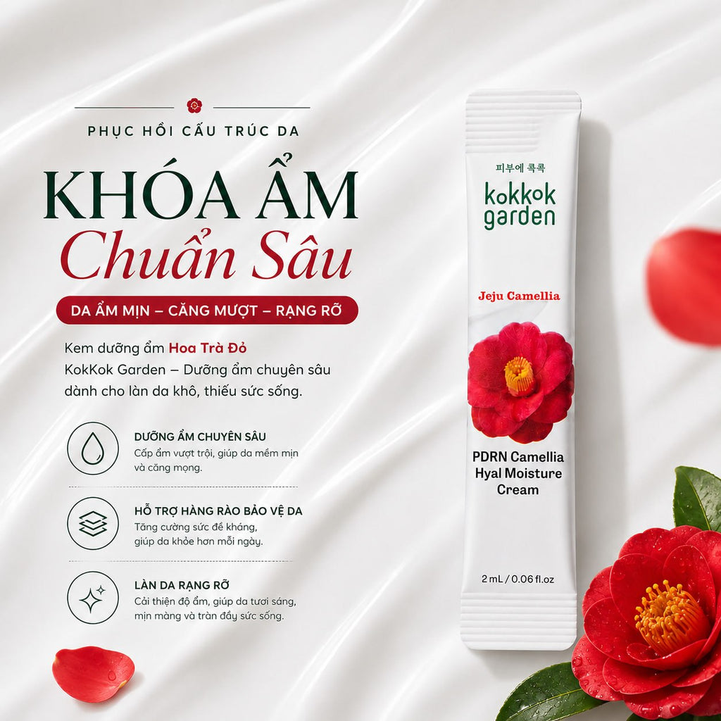 kokkok garden| Combo Kem dưỡng ẩm Cấp ẩm và Phục hồi làn da. Dạng gói 2mlx6 Hộp 6 gói